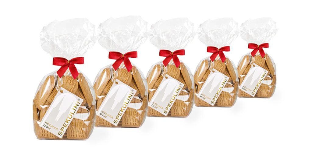 Spekulini, 5er Pack mit Schleife Fünf Spekulini-Tüten mit Schleife